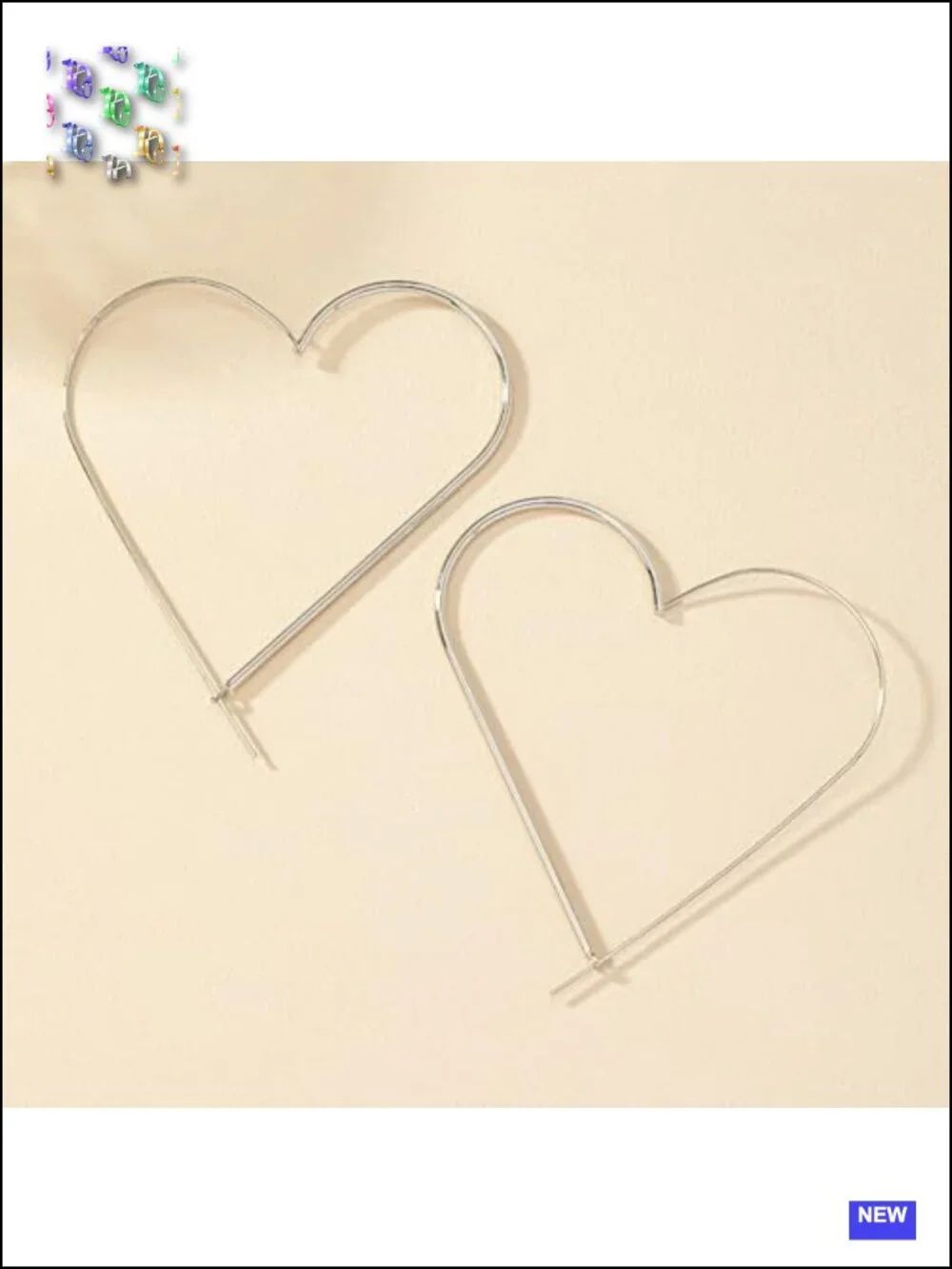 Y2K Chunky Large Heart Dangle Earrings, 14K Gold Plated, Punk Alt Grunge